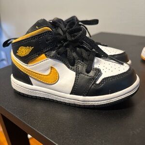 Kids Black and Yellow Sneakers